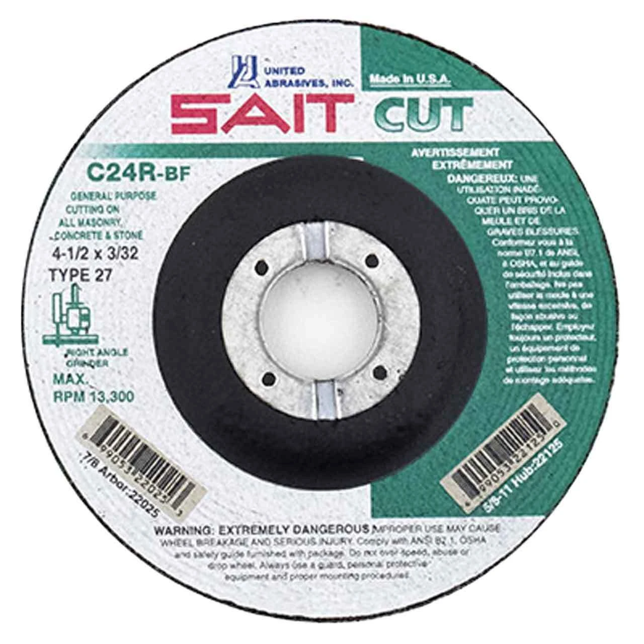 United Abrasives - Sait 22025 4-1/2" X 3/32" Concrete Cutting Wheel 3 United Abrasives - Sait 22025 4-1/2" X 3/32" Concrete Cutting Wheel
