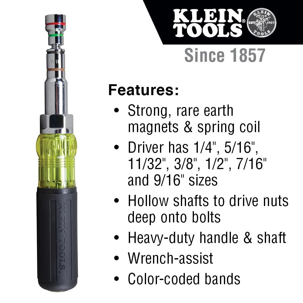 Klein 32807MAG 7-in-1 Magnetic Multi-Bit Screwdriver / Nut Driver 6 Klein 32807MAG 7-in-1 Magnetic Multi-Bit Screwdriver / Nut Driver - Image 4