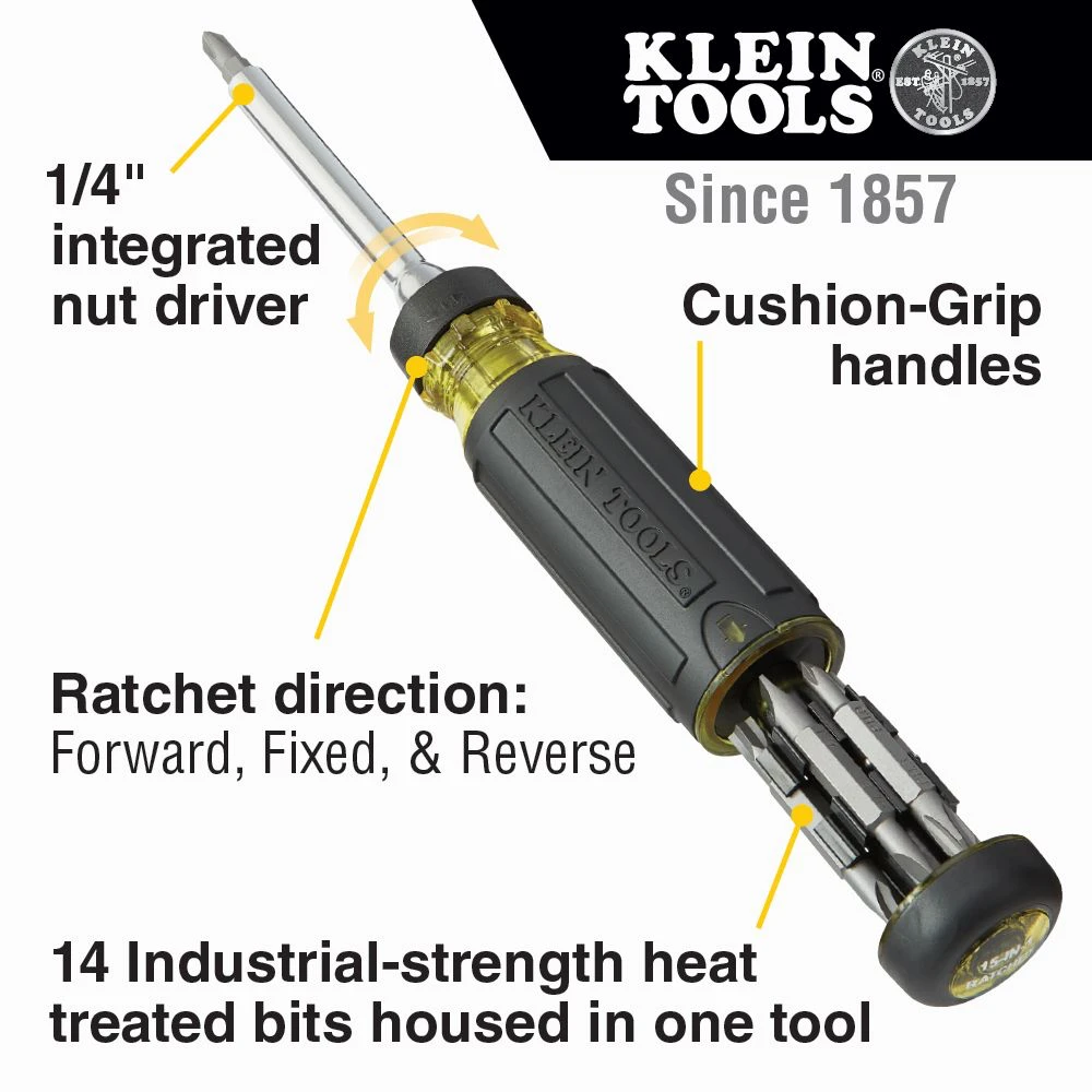 Klein 32305 15-in-1 Multi-Bit Ratcheting Screwdriver 6 Klein 32305 15-in-1 Multi-Bit Ratcheting Screwdriver - Image 4