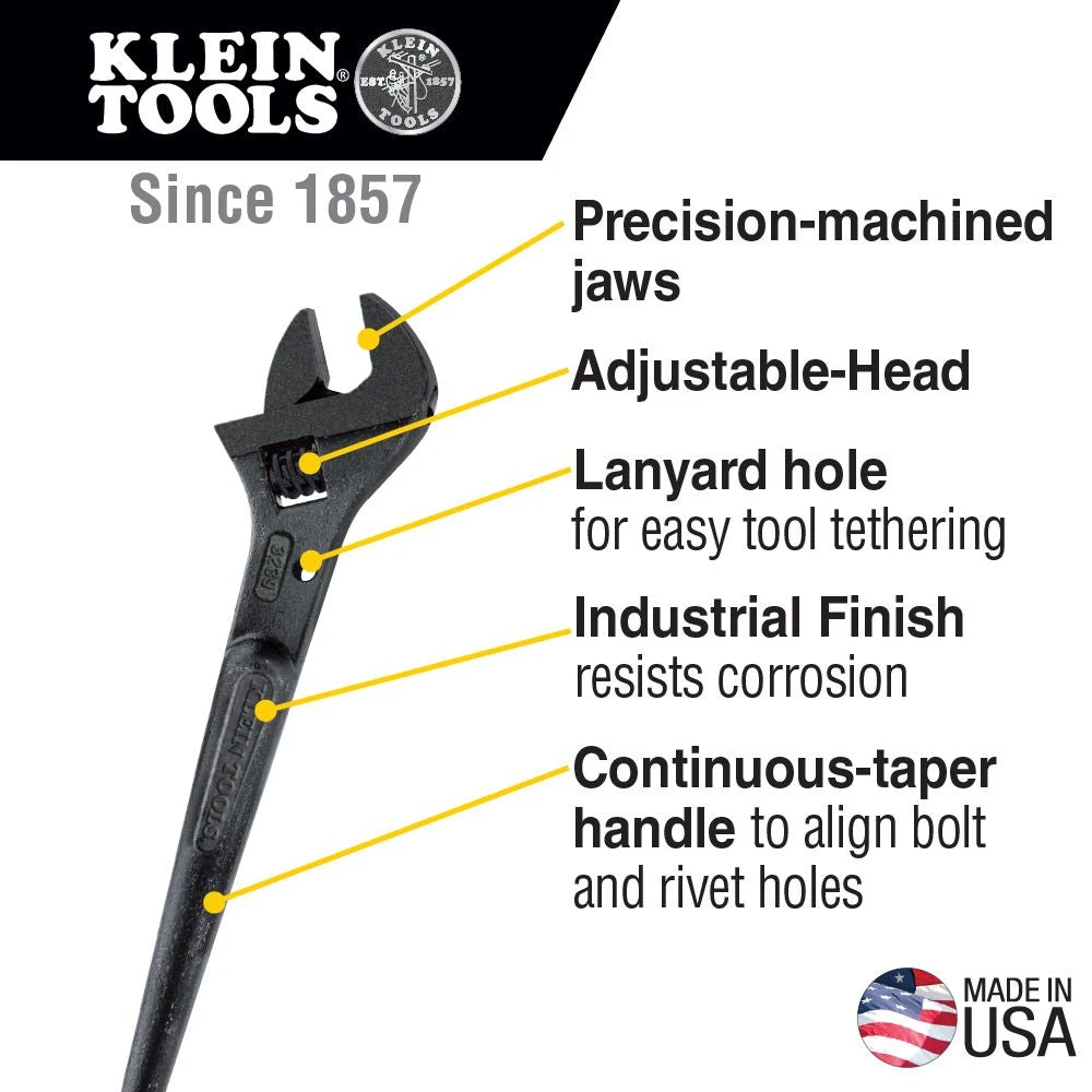 Klein 3239 16" Adjustable Wrench 5 Klein 3239 16" Adjustable Wrench - Image 3