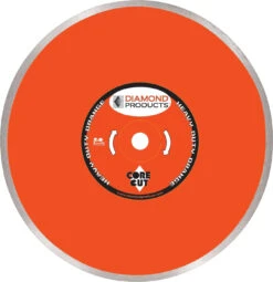 Diamond Products 12359 Heavy Duty Orange 10" Continuous Rim Tile Diamond Blade